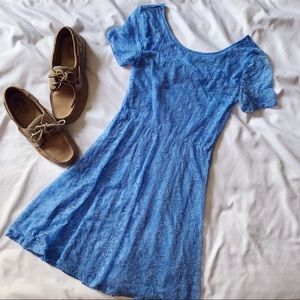 Forever 21 blue lace skater dress